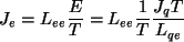 \begin{displaymath}J_e = L_{ee}\frac{E}{T} \qquad = \qquad L_{ee} \frac{1}{T} \frac {J_q T}{L_{qe}} \end{displaymath}